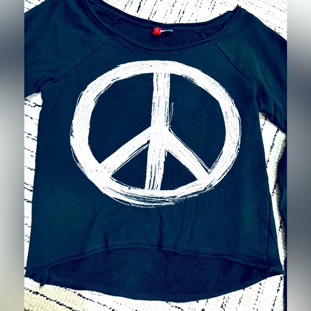Divided  Urban Outfitters Cropped Peace Sweatshirt, EUC Small